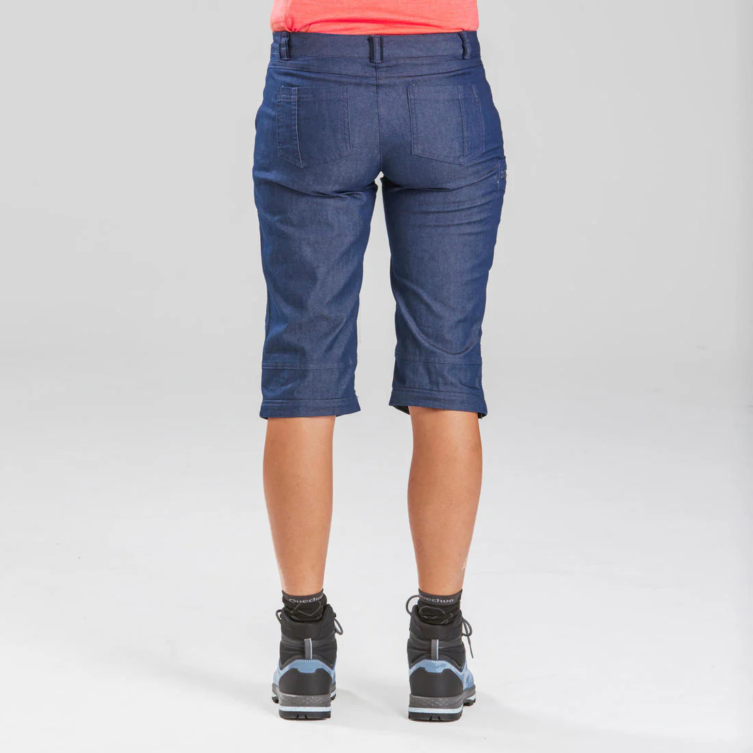 Pantalon de randonnée modulable femme, TRAVEL 100 Jeans Modul bleu – Image 8